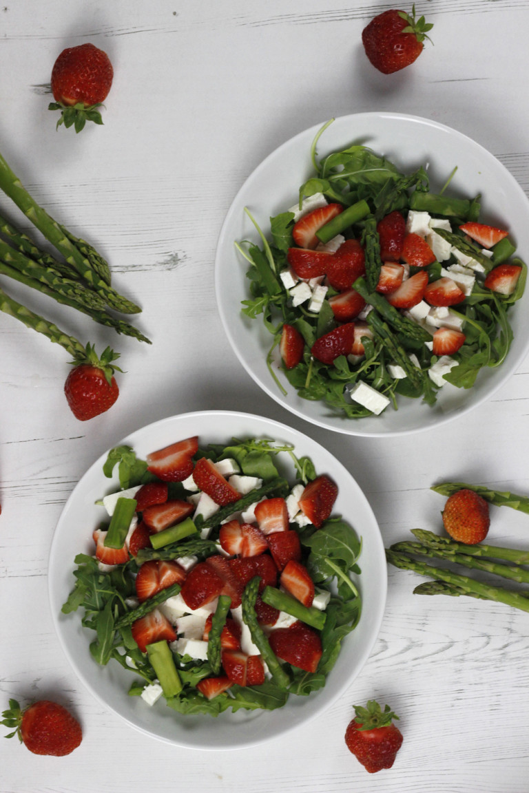 [Mhmittwoch] Spargel Erdbeeren &amp; Feta Salat mit Zitronendressing ...